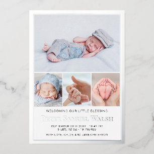 Carte photo Faire-part de naissance pour bébé en a