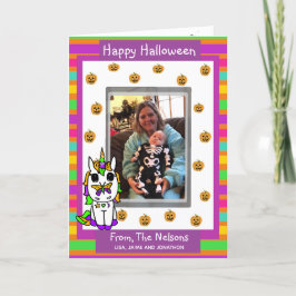 Carte Photo Famille Unicorn Halloween