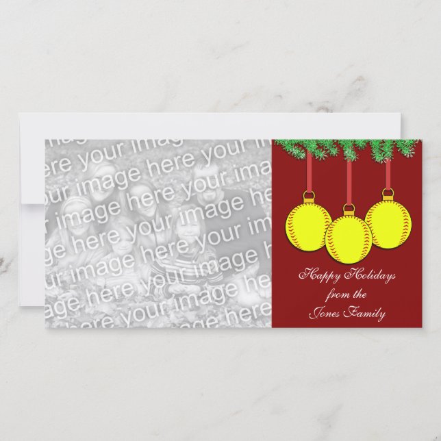 Carte photo Fastpitball Softball Christmas (Devant)