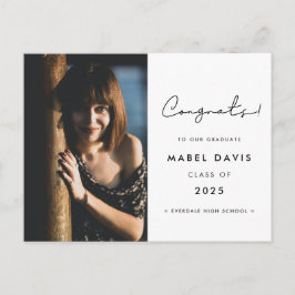 Carte photo félicitations manuscrites minimalistes