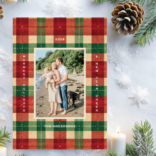 Carte photo Festive Plaid Holiday/Christmas
