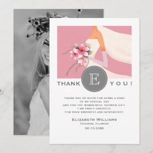 Carte photo Fête des mariées Merci