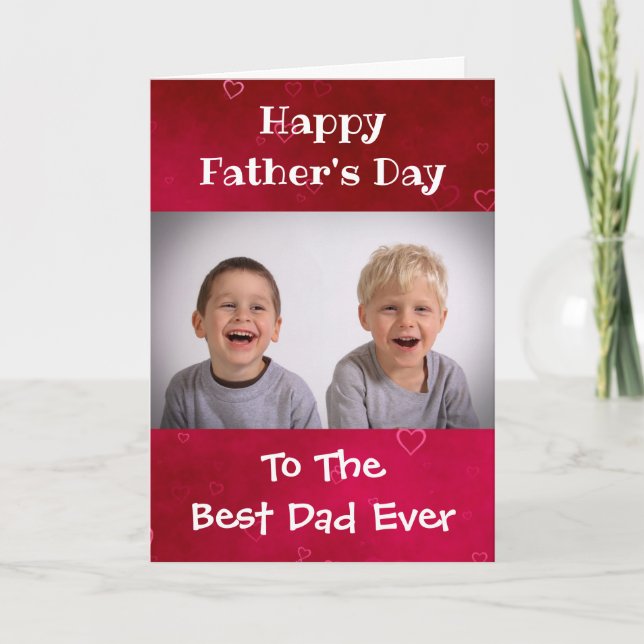 Carte Photo Fête des Pères Meilleur Papa du Monde  (Devant)