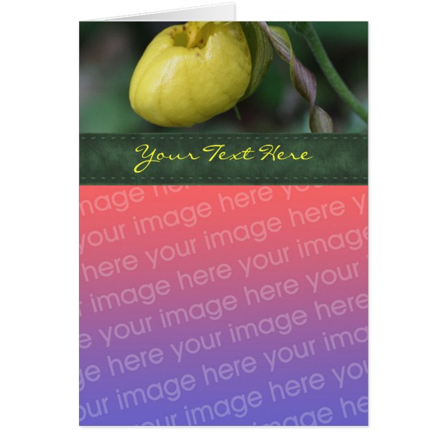 Carte photo Fleur de l'orchidée jaune Lady (Devant)
