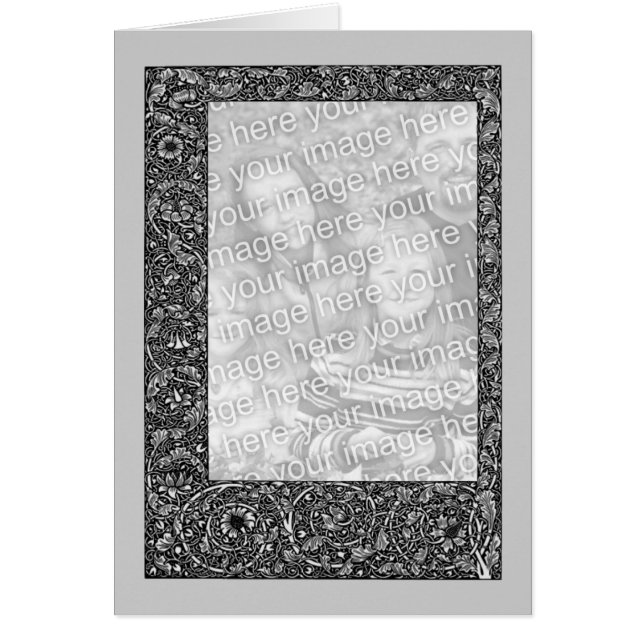 Carte photo Floral Noir Et Blanc (Devant)