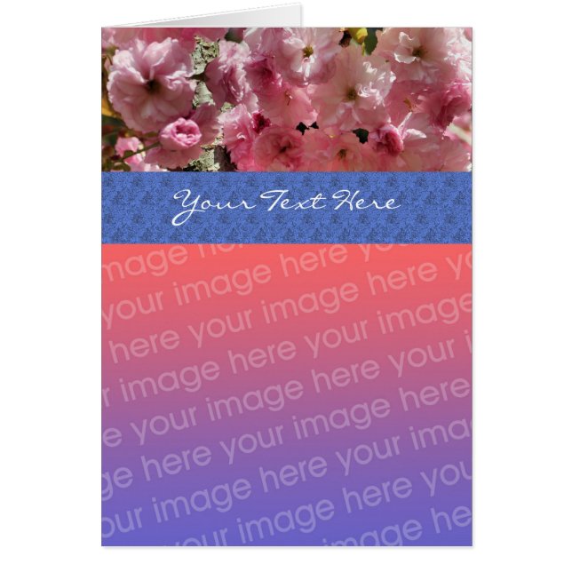 Carte photo floral rose fleuri (Devant)