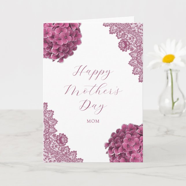 Carte Photo florale rose chic Bonne fête des mères (Petite plante)