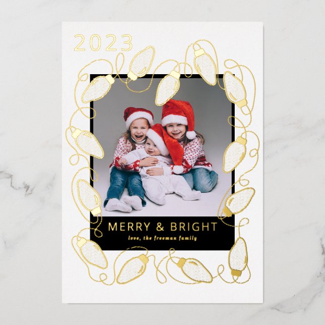 Carte photo Foil Christmas Lights (Recto)