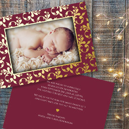 Carte photo Foil Faire-part de naissance