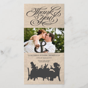 Carte photo fou de Merci de mariage de thé de