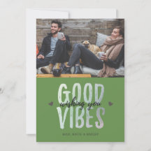 Carte photo | GOOD VIBES - vert de vacances