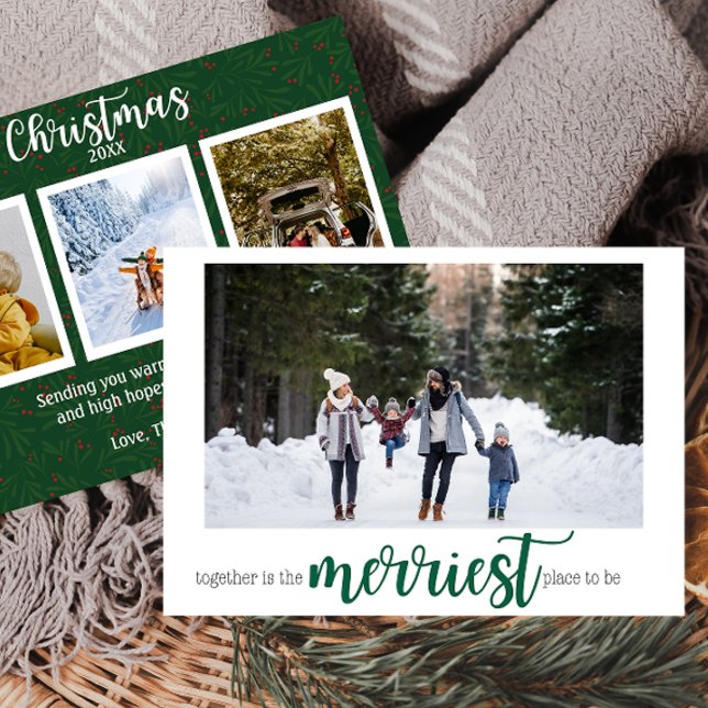 Carte photo Green Merriest Place to Be Christmas (Créateur téléchargé)