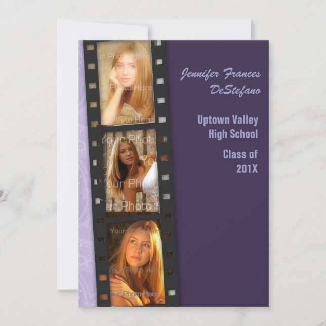 Carte photo gris couleur violet (Devant)