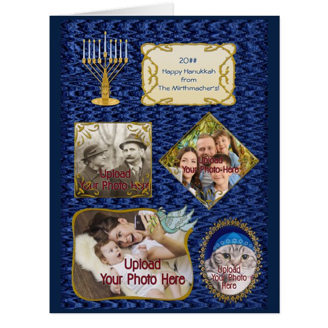 Carte photo Hanoukka surdimensionné personnalisé (Devant)