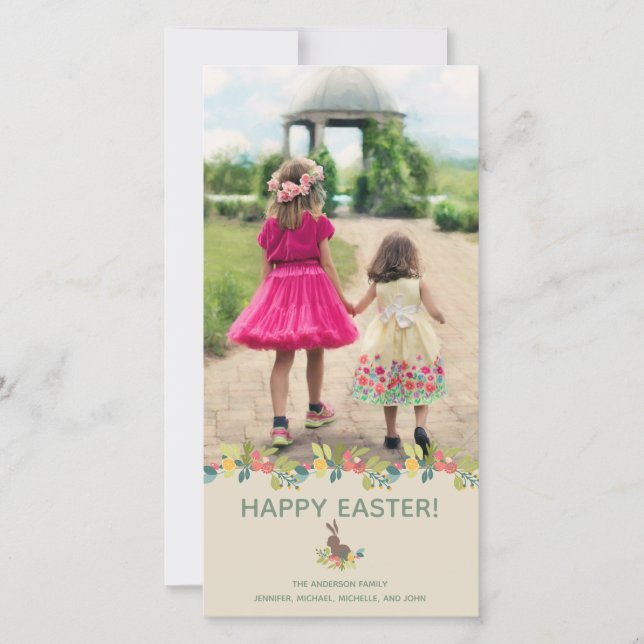 Carte photo heureux de lapin de Pâques (Devant)