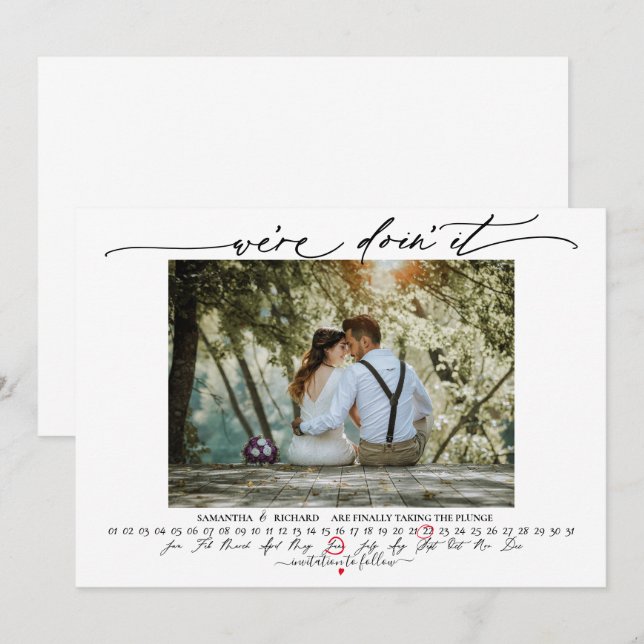 Carte Photo Infinity Calendar Are Do it Save the Date (Devant / Derrière)