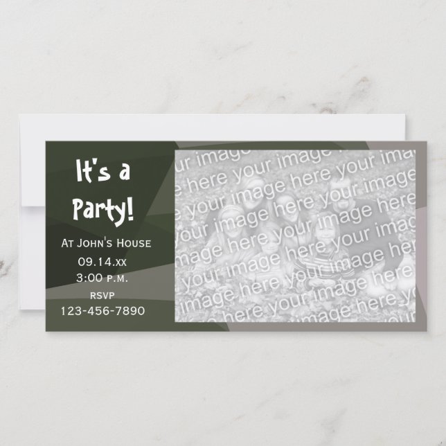 Carte photo Invitation de la fête du camouflage gé (Devant)