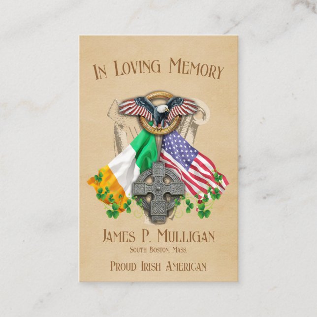Carte photo irlandais du mémorial américain (Devant)