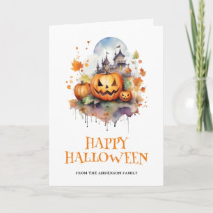Carte Photo Jack-O-Lantern éffrayant Halloween heureux