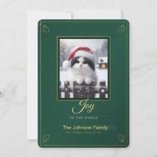 Carte photo Joy to the World Émeraude et Or