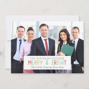 Carte photo Joyeuse et brillante de Noël Affaires