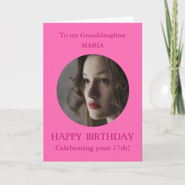 Carte Photo Joyeux Anniversaire Petite-fille 17 ROSE N'i (Devant)