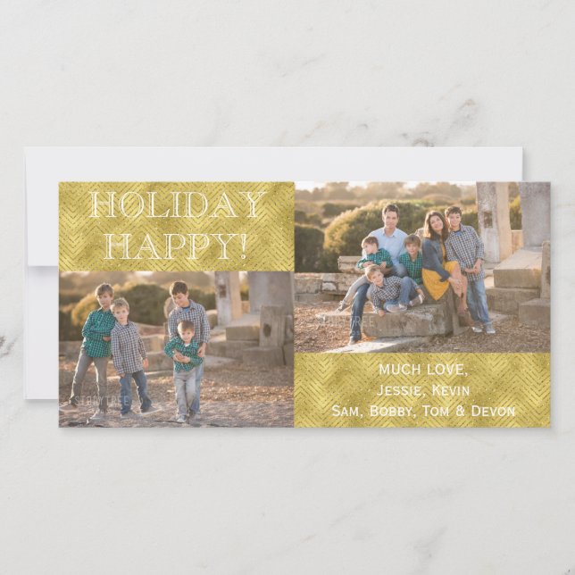 Carte photo "JOYEUX FÊTES" / enveloppe blanche (Devant)