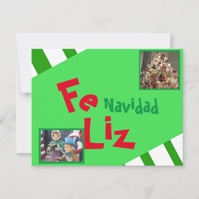 Carte Photo Joyeux Noël espagnol Noël lettres (Devant)