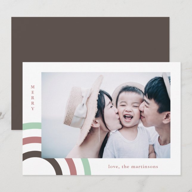 Carte Photo Joyeux Noël moderne (Devant / Derrière)