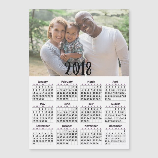 Carte photo magnétique personnalisé 2018 (Devant)