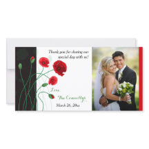 Carte photo mariage | Poppies rouges