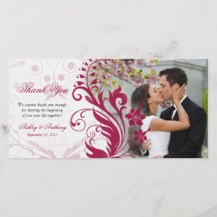 Carte photo Mariage rouge et blanc