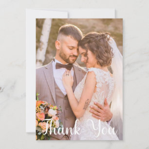 Carte Photo Mariage simple Ajouter votre Merci de voeux