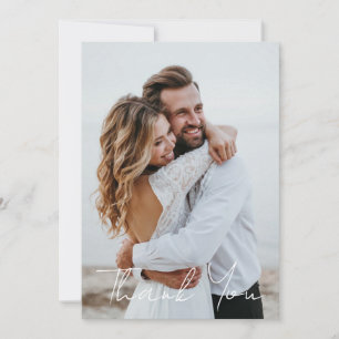 Carte Photo Mariage simple Ajouter votre Merci de voeux