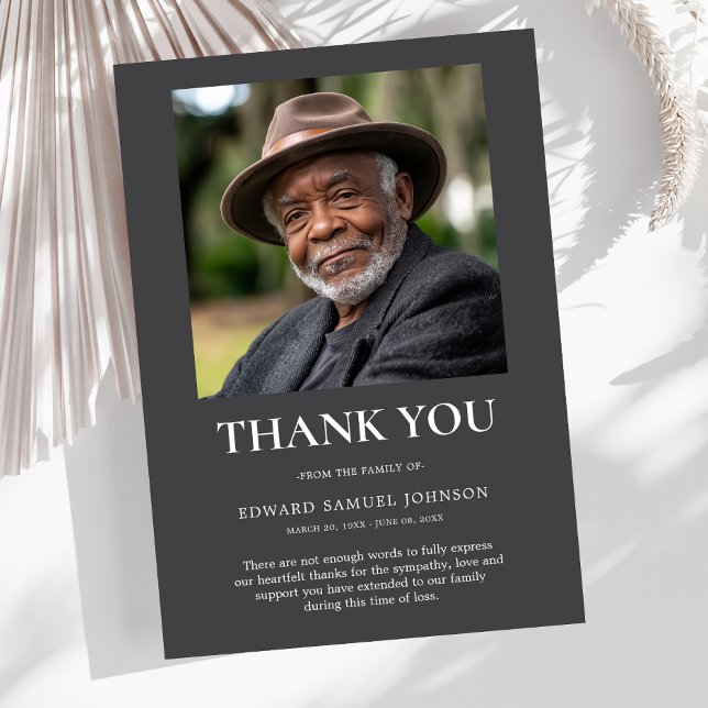 Carte photo Merci de sympathie (Sympathy Thank You Card)