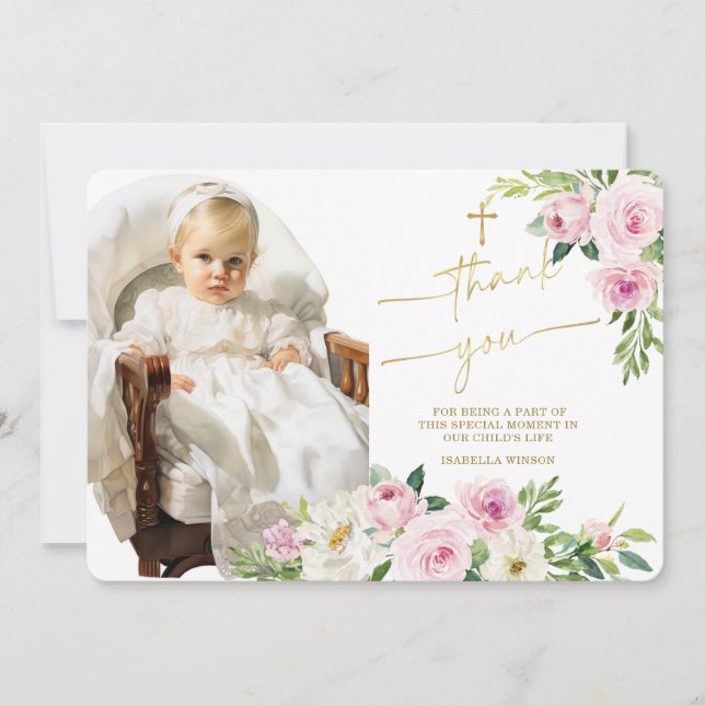 Carte photo Merci du baptême (Devant)