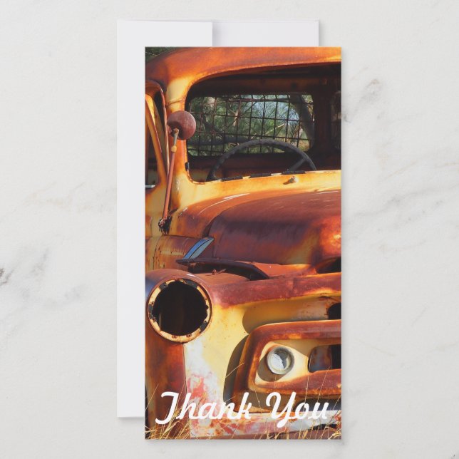 carte photo Merci - Voiture Vintage (Devant)
