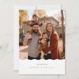 Carte photo Merry & Bright avec cadre ondulé