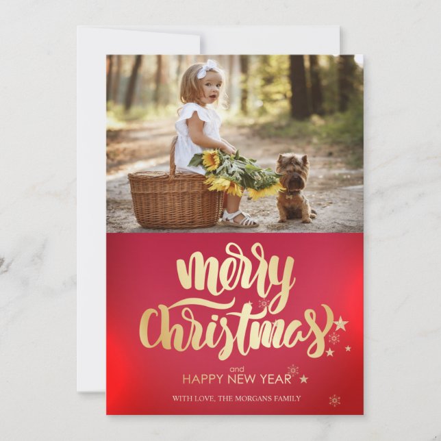 Carte Photo Merry Christmas Stars (Devant)