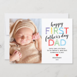 Carte Photo mignonne Bonne Première Fête des pères