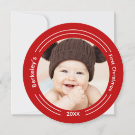 Carte Photo minimaliste Bébé premier Noël