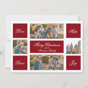 Carte photo Modern Love Hope Peace & Joy Christmas