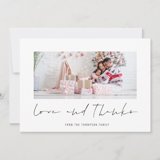 Carte Photo moderne Christmas Love and Thanks (Devant)