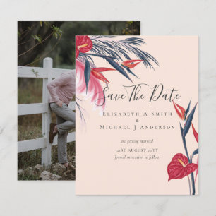 Carte PHOTO moderne Dates de sauvegarde Pampas Grass Tro