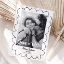 Carte photo moderne fantaisiste pour annoncer la d