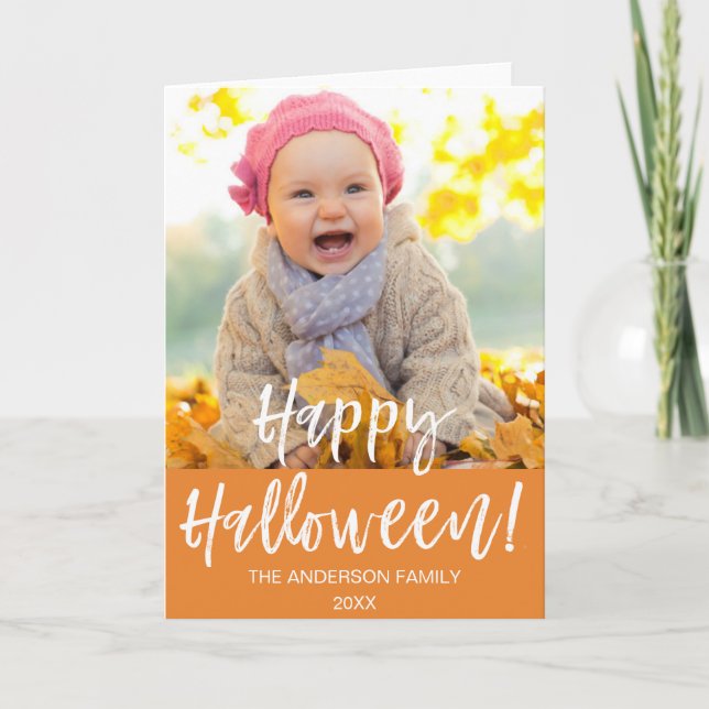 Carte photo moderne heureux de Halloween Halloween (Devant)