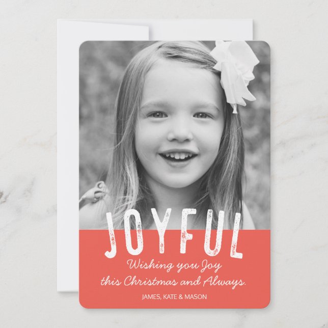Carte photo moderne Joyeux Noël (Devant)
