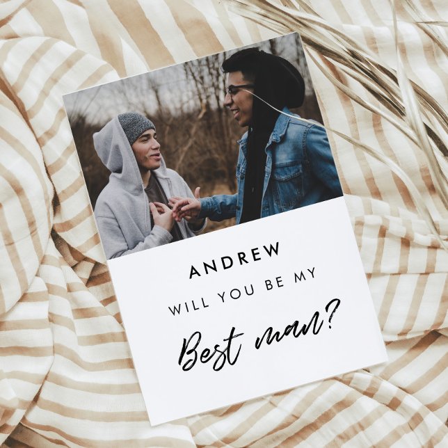 Carte photo moderne pour témoin de mariage (Créateur téléchargé)