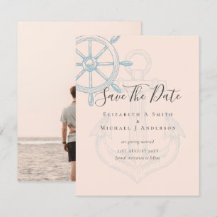 Carte PHOTO Nautique Enregistrer Dates Moderne Ocean Bea