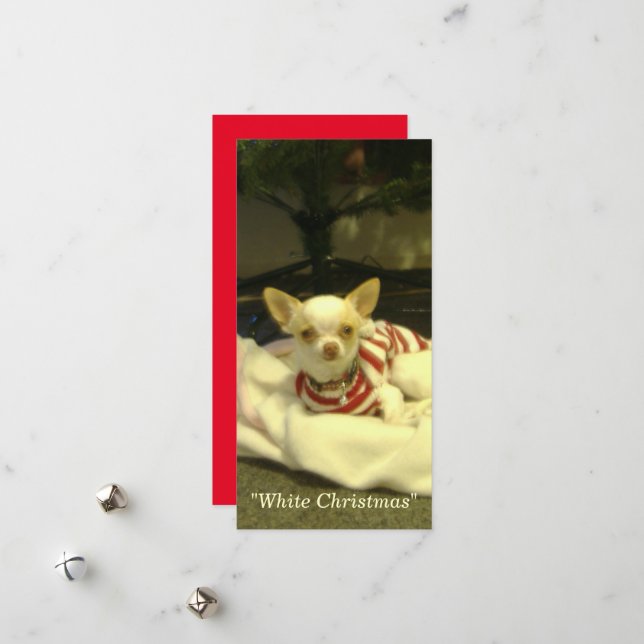 carte photo "Noël blanc" avec/sans enveloppe (Devant/Arrière en situation)